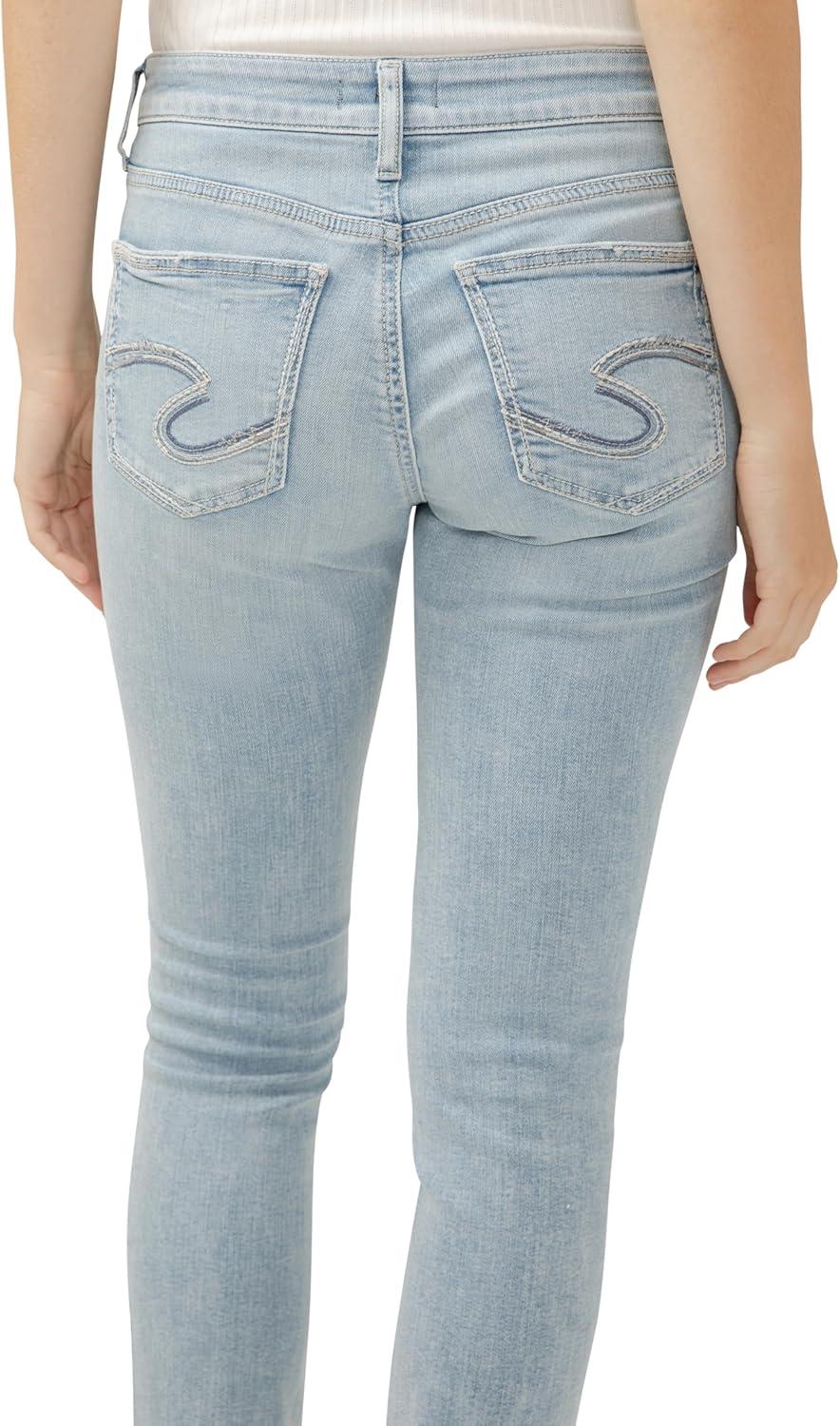 image:imageSilver Jeans Co Girlfriend Mid Rise Skinny JeansLight Indigo Wash