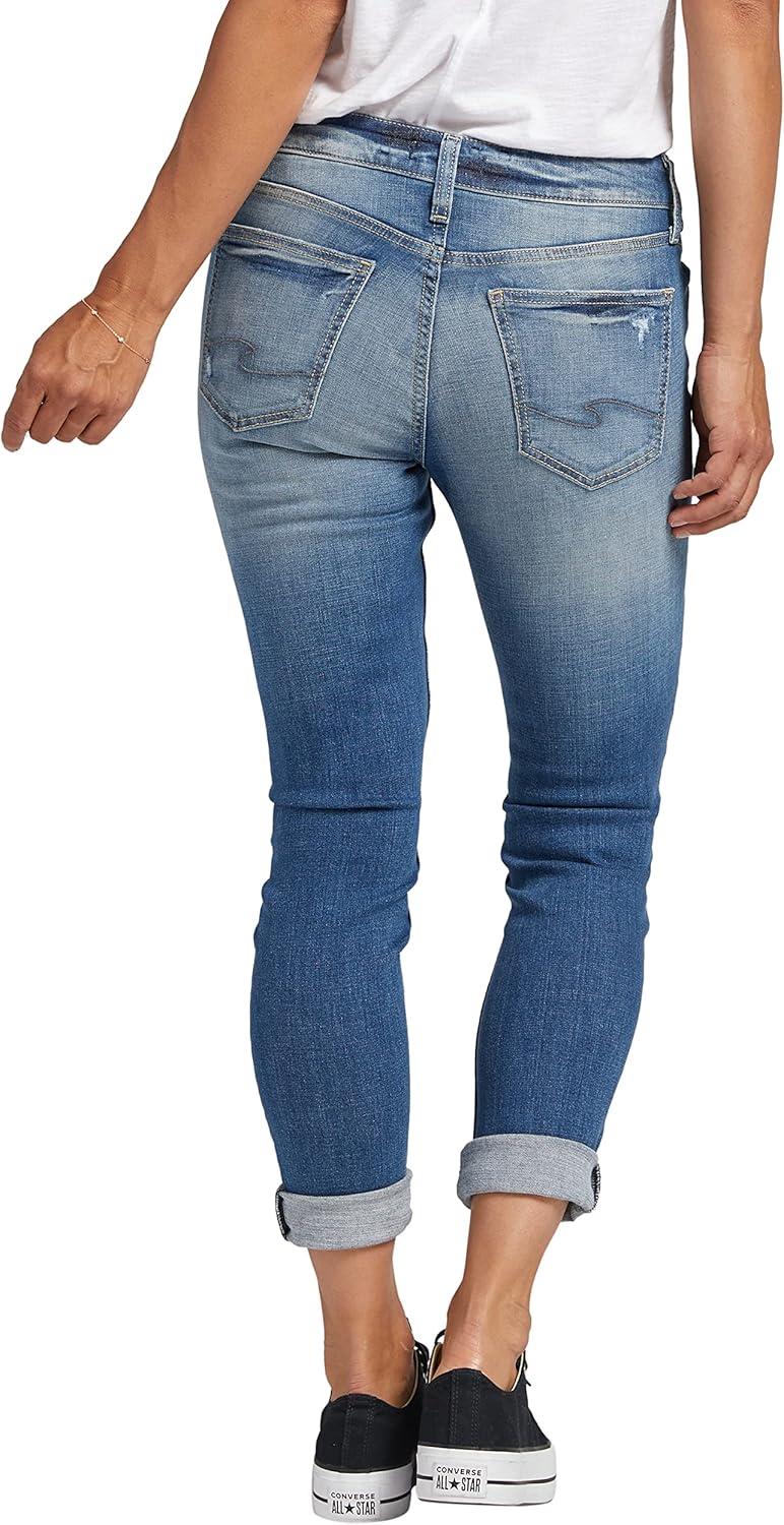 image:imageSilver Jeans Co Girlfriend Mid Rise Skinny JeansMed Wash Caa239