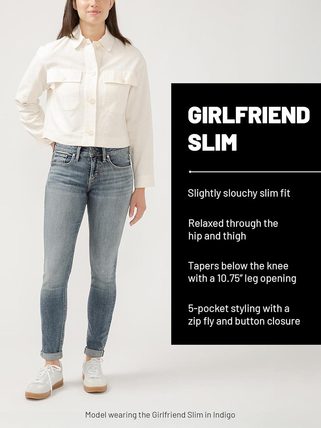 image:imageSilver Jeans Co Girlfriend Mid Rise Skinny JeansMed Wash Ecf241