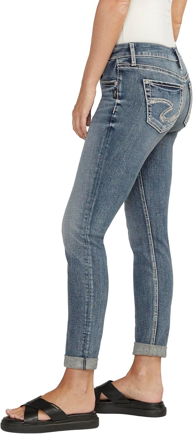 image:imageSilver Jeans Co Girlfriend Mid Rise Skinny JeansMed Wash Scv380