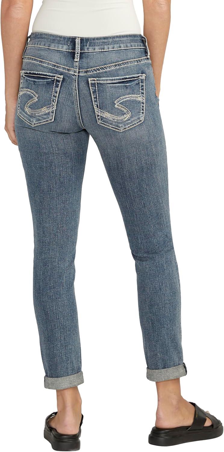 image:imageSilver Jeans Co Girlfriend Mid Rise Skinny JeansMed Wash Scv380
