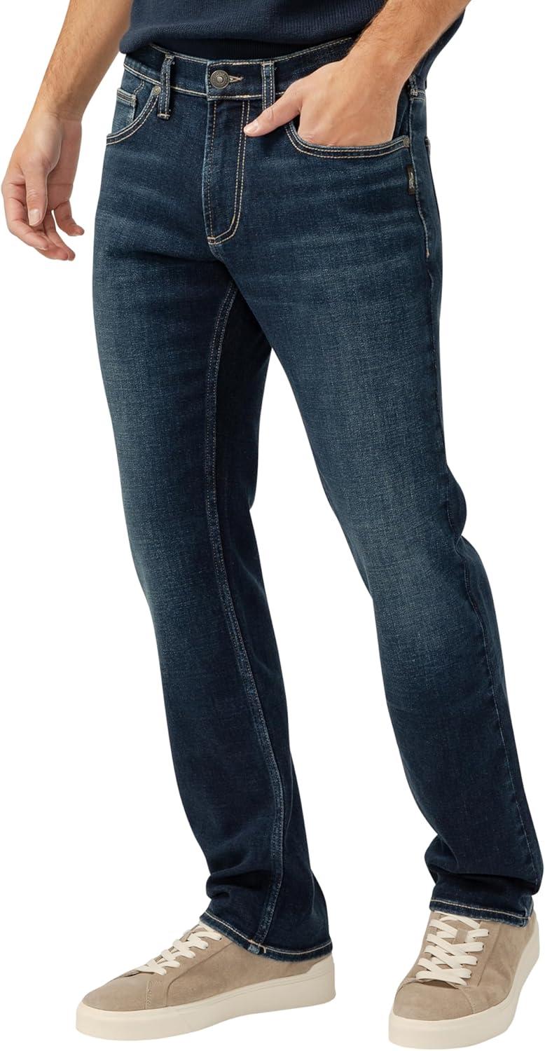 image:imageSilver Jeans Co Mens Allan Slim Fit Straight Leg JeansDark Indigo