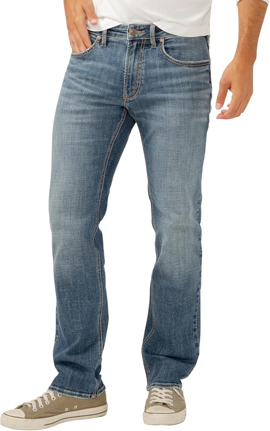 image:imageSilver Jeans Co Mens Allan Slim Fit Straight Leg JeansDark Indigo Wash
