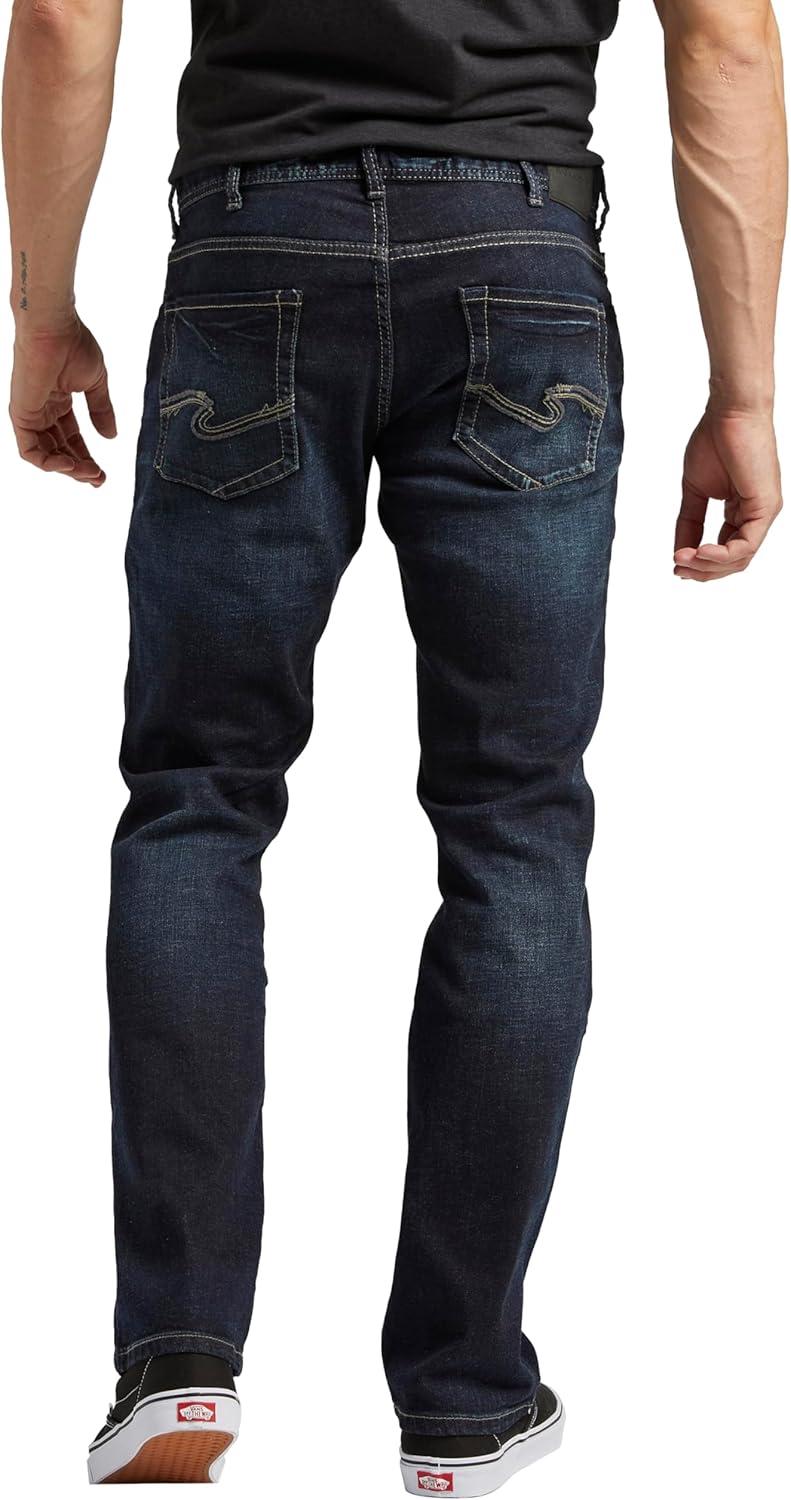 image:imageSilver Jeans Co Mens Allan Slim Fit Straight Leg JeansDark Wash Bbs491