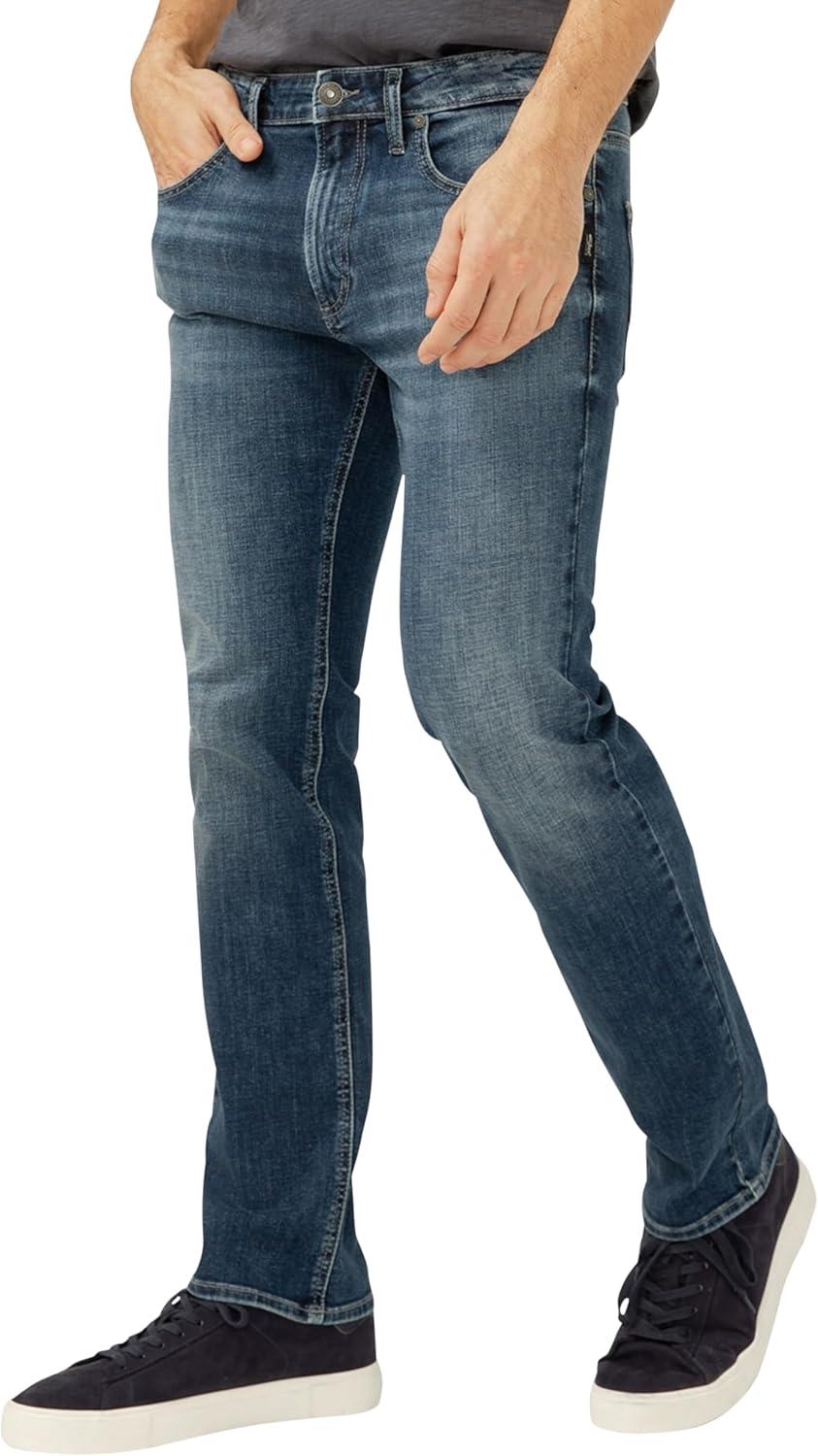 image:imageSilver Jeans Co Mens Allan Slim Fit Straight Leg JeansDark Wash Sdk361