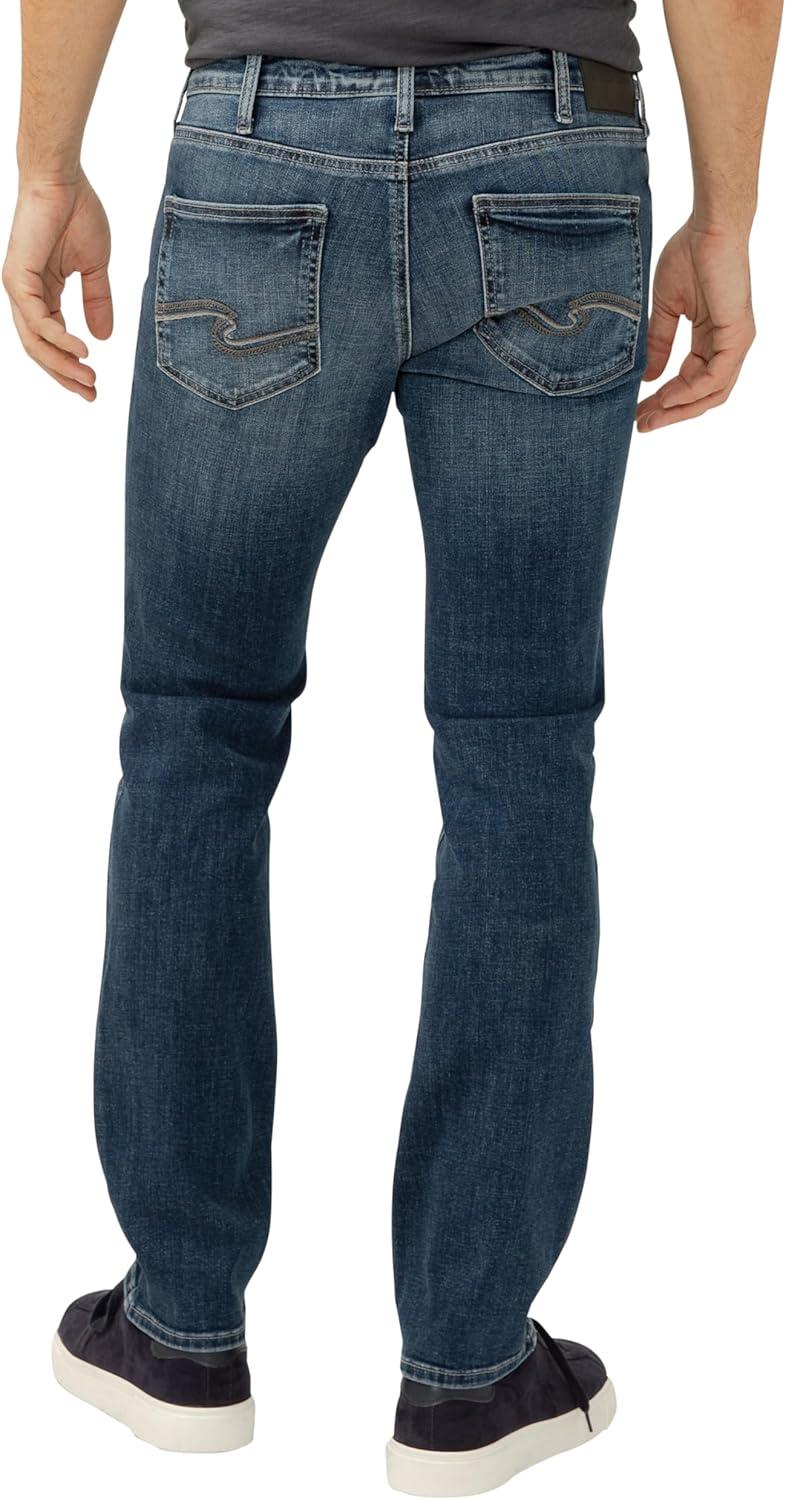 image:imageSilver Jeans Co Mens Allan Slim Fit Straight Leg JeansDark Wash Sdk361