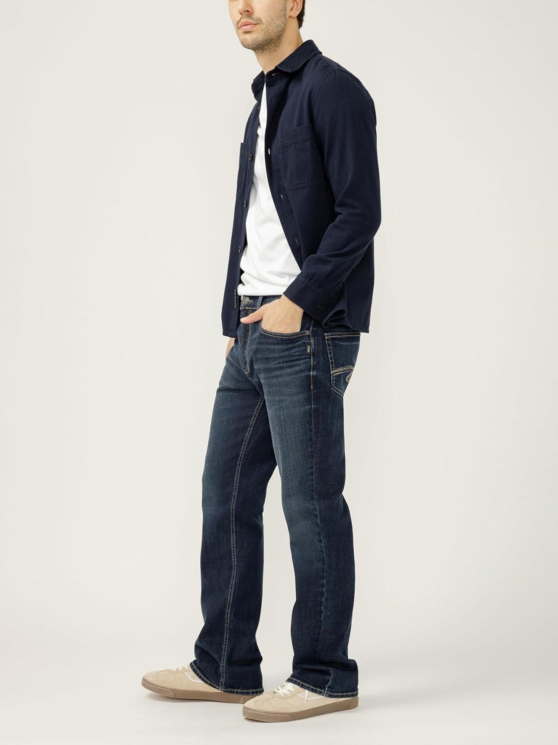 image:imageSilver Jeans Co Mens Craig Classic Fit Bootcut JeansDark Wash Lds478