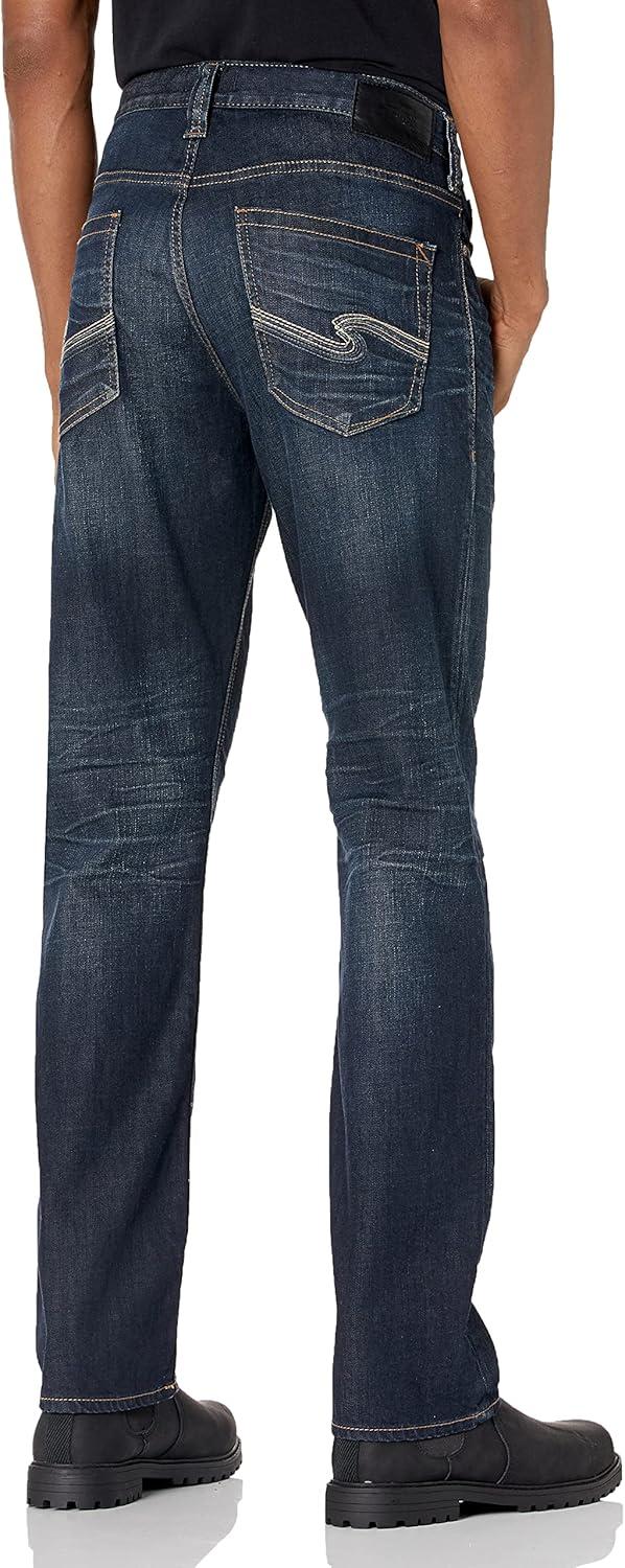 image:imageSilver Jeans Co Mens Grayson Classic Fit Straight Leg Jeans LegacyComfort Stretch Dark