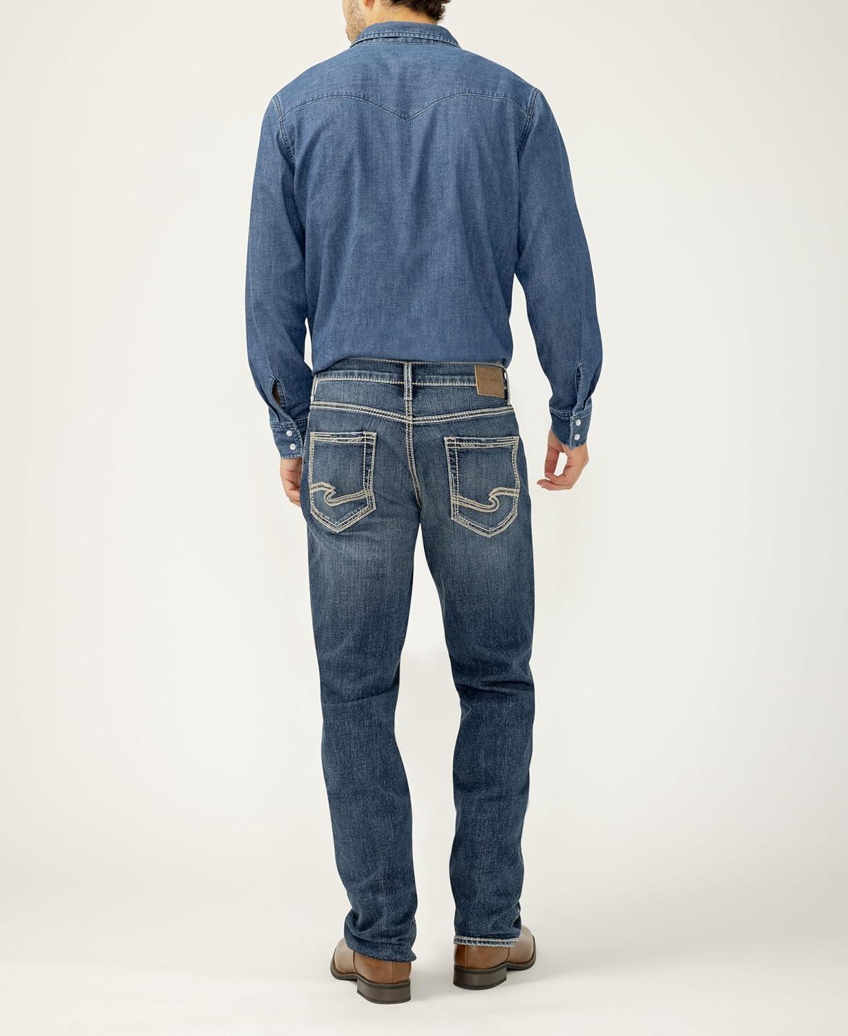 image:imageSilver Jeans Co Mens Grayson Classic Fit Straight Leg Jeans LegacyDark Wash Lds374