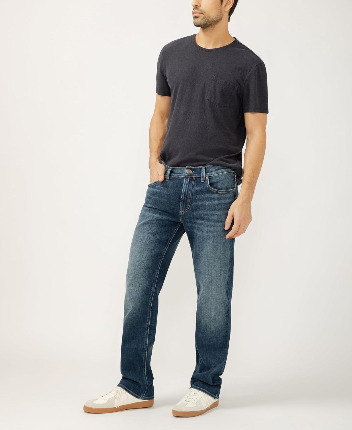 image:imageSilver Jeans Co Mens Grayson Classic Fit Straight Leg Jeans LegacyDark Wash Vwt352