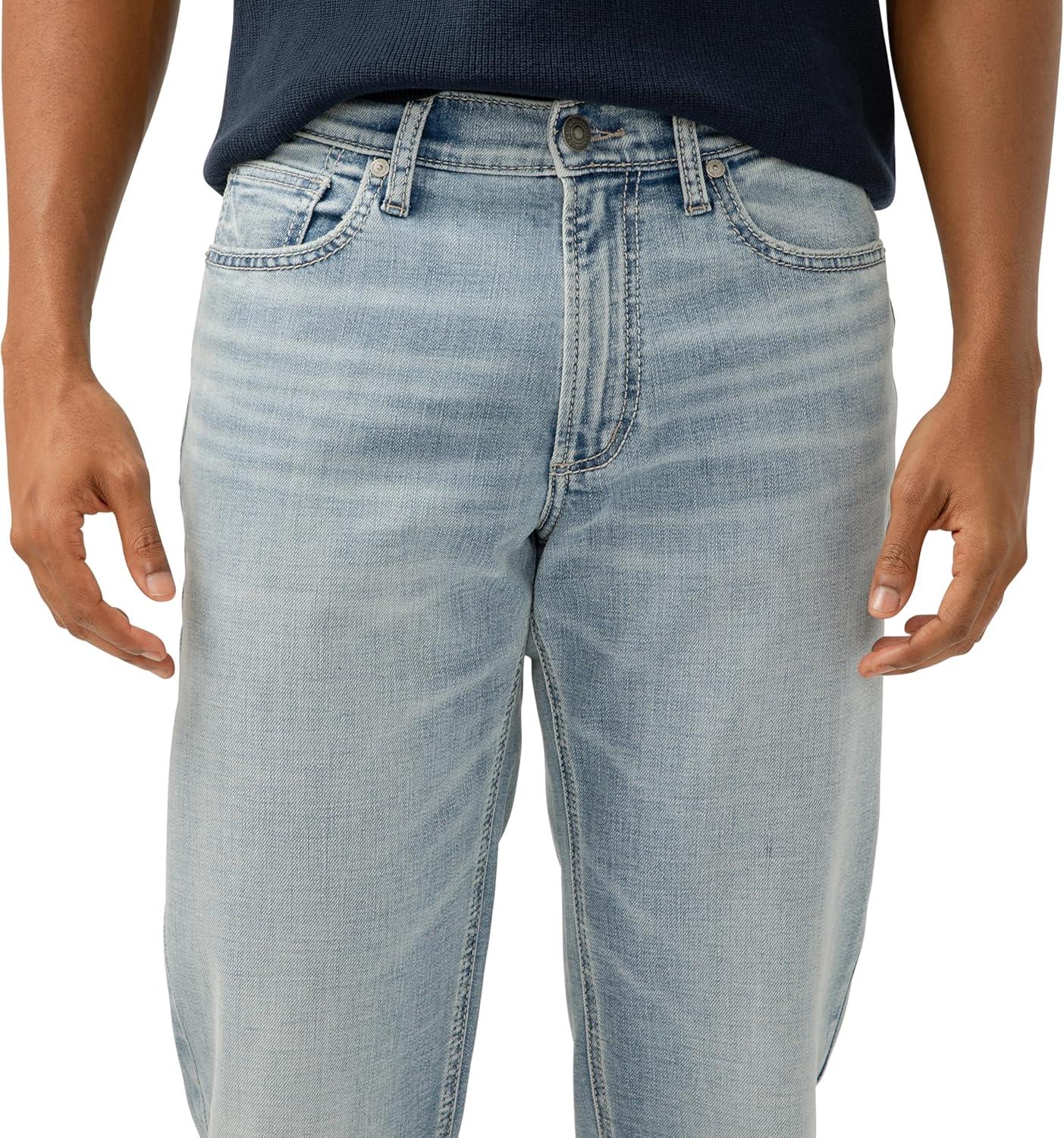 image:imageSilver Jeans Co Mens Grayson Classic Fit Straight Leg Jeans LegacyLight Indigo Wash
