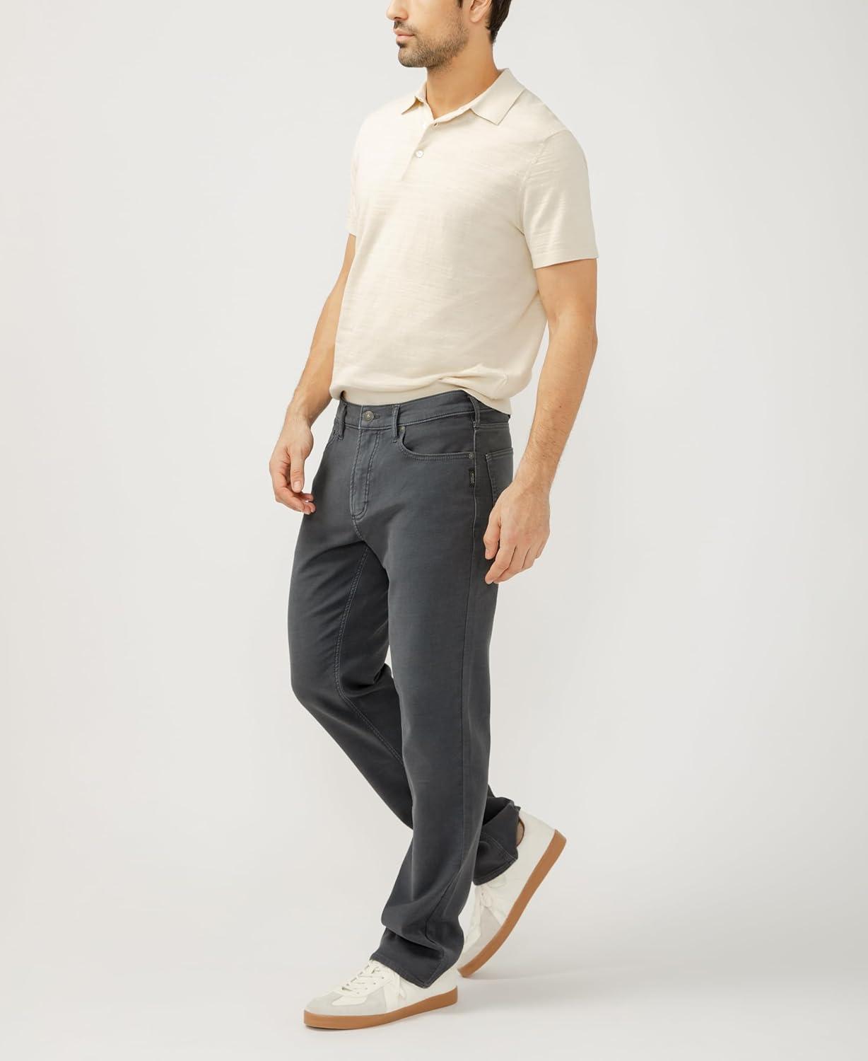 image:imageSilver Jeans Co Mens Grayson Classic Fit Straight Leg Jeans Knit Flex 31W x 32L