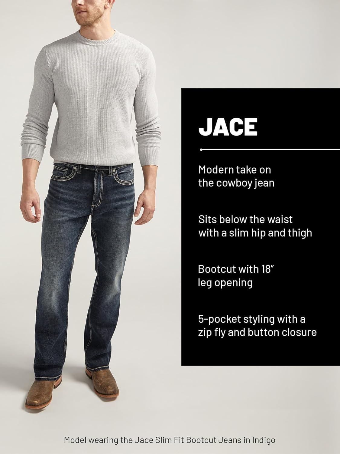 image:imageSilver Jeans Co Mens Jace Slim Fit Bootcut JeansDark Wash Efs393