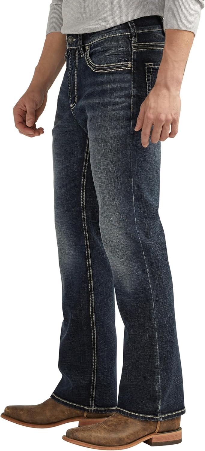 image:imageSilver Jeans Co Mens Jace Slim Fit Bootcut JeansLuxe Heritage Dark Indigo