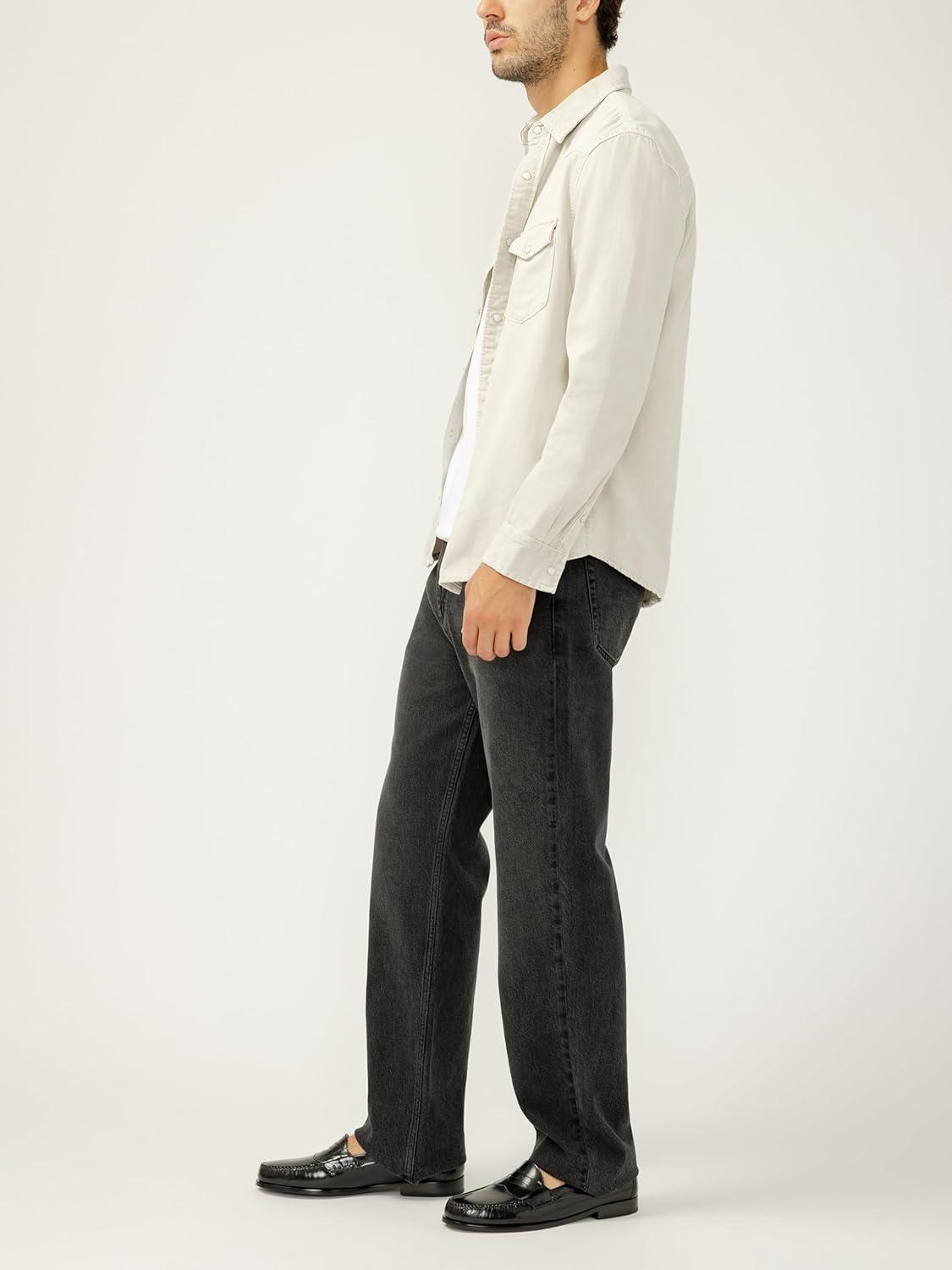 image:imageSilver Jeans Co Mens Relaxed Fit Straight Leg JeansDark Wash Adb551