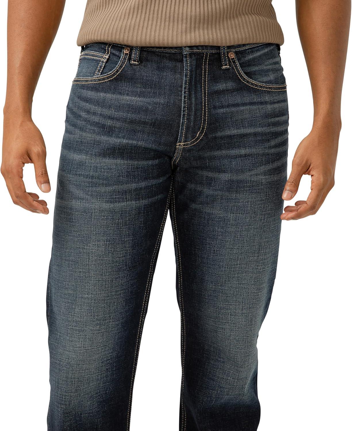 image:imageSilver Jeans Co Mens Zac Relaxed Fit Straight Leg JeansDark Indigo