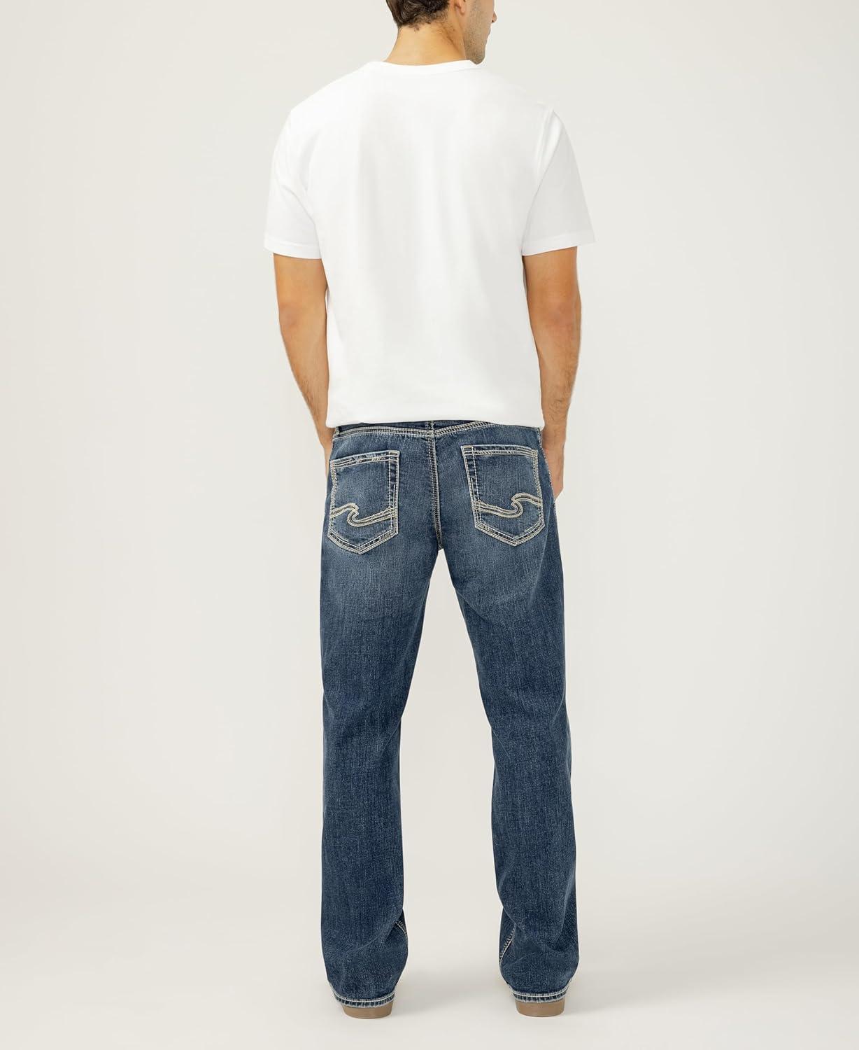 image:imageSilver Jeans Co Mens Zac Relaxed Fit Straight Leg JeansDark Wash Lds374