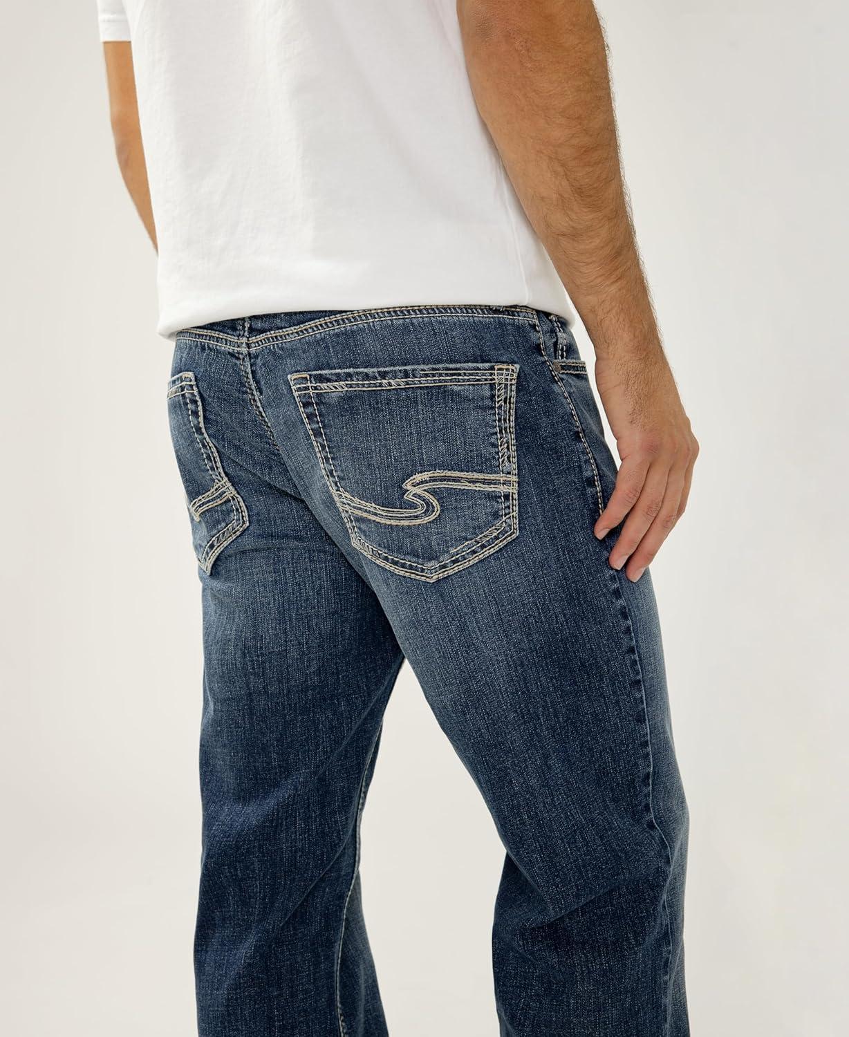 image:imageSilver Jeans Co Mens Zac Relaxed Fit Straight Leg JeansDark Wash Lds374