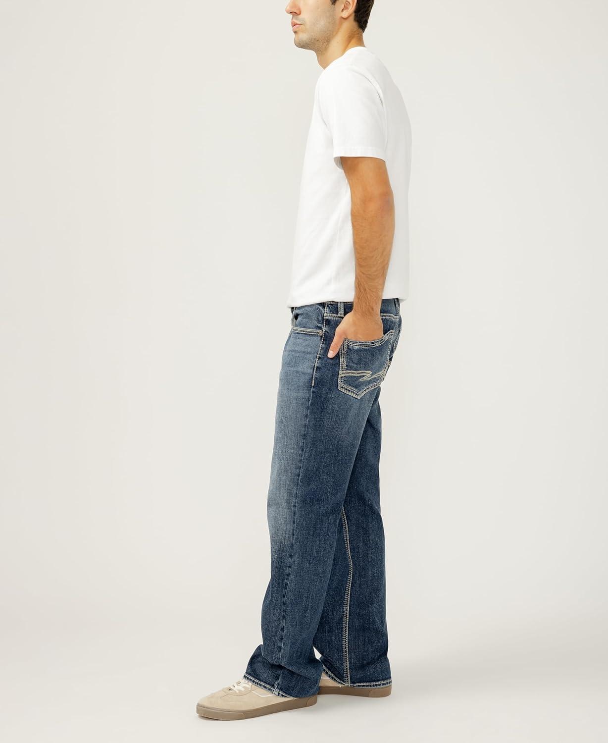 image:imageSilver Jeans Co Mens Zac Relaxed Fit Straight Leg JeansDark Wash Lds374