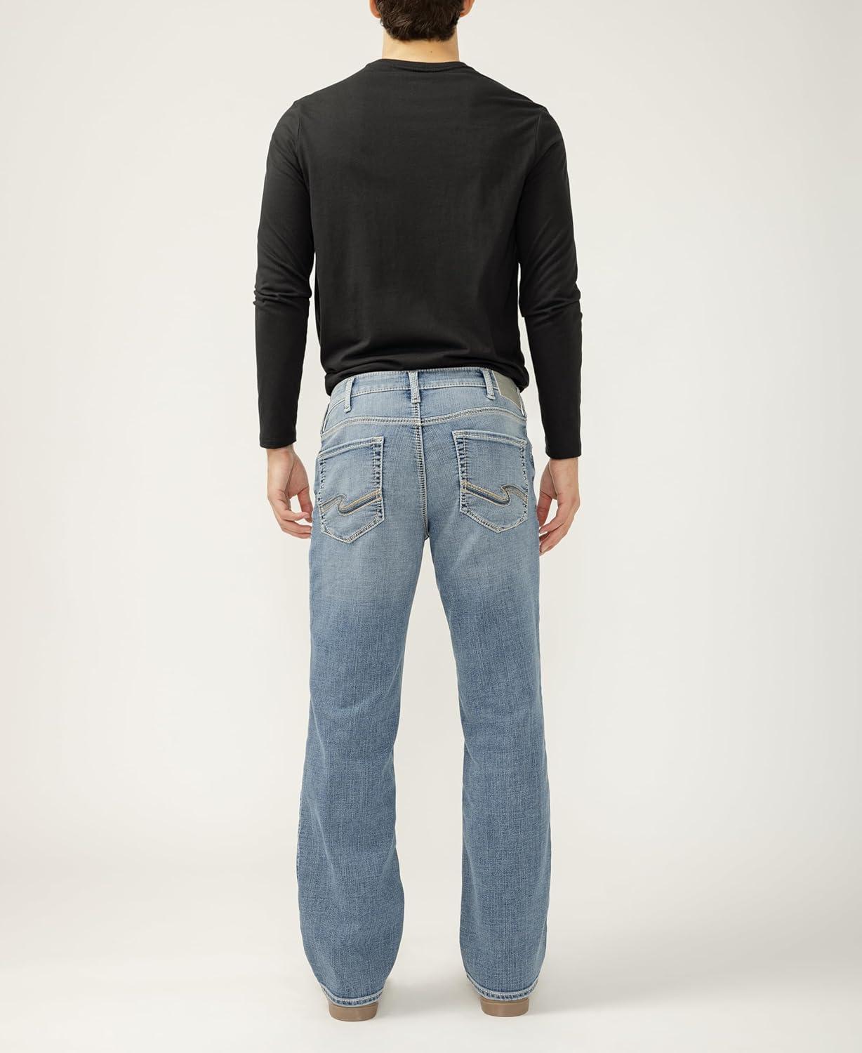 image:imageSilver Jeans Co Mens Zac Relaxed Fit Straight Leg JeansKnit Flex Med Wash Ewk224