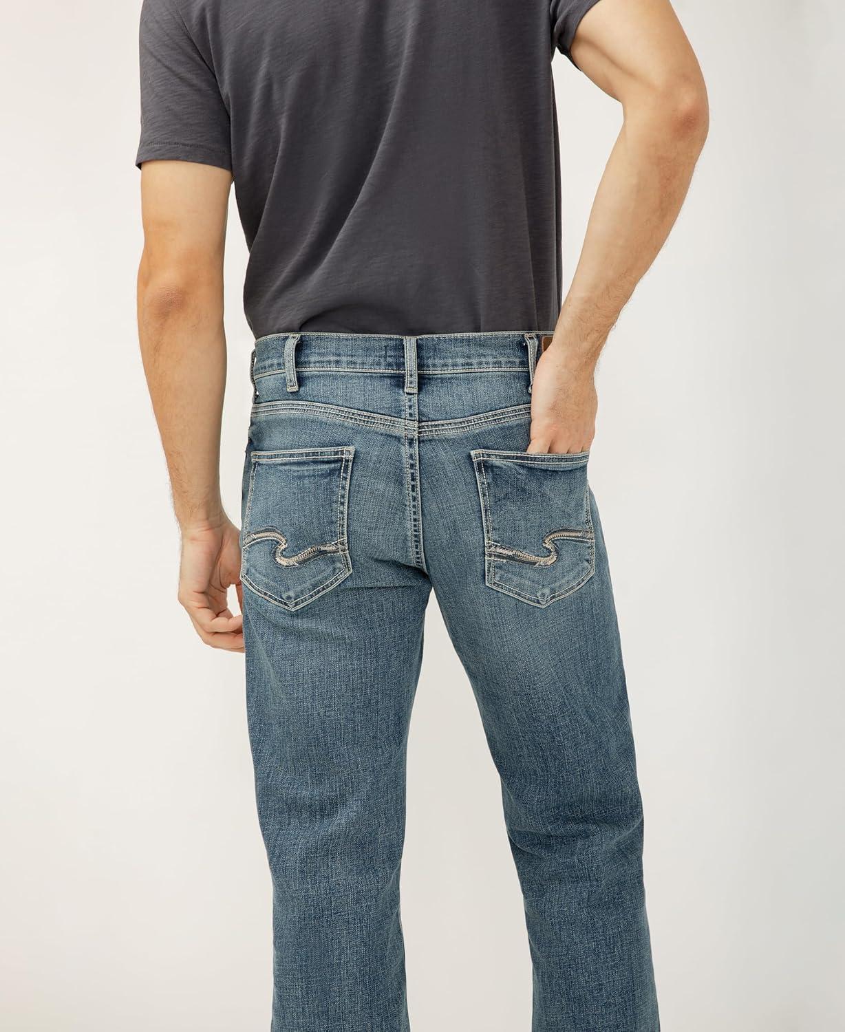 image:imageSilver Jeans Co Mens Zac Relaxed Fit Straight Leg JeansMed Wash Lds227