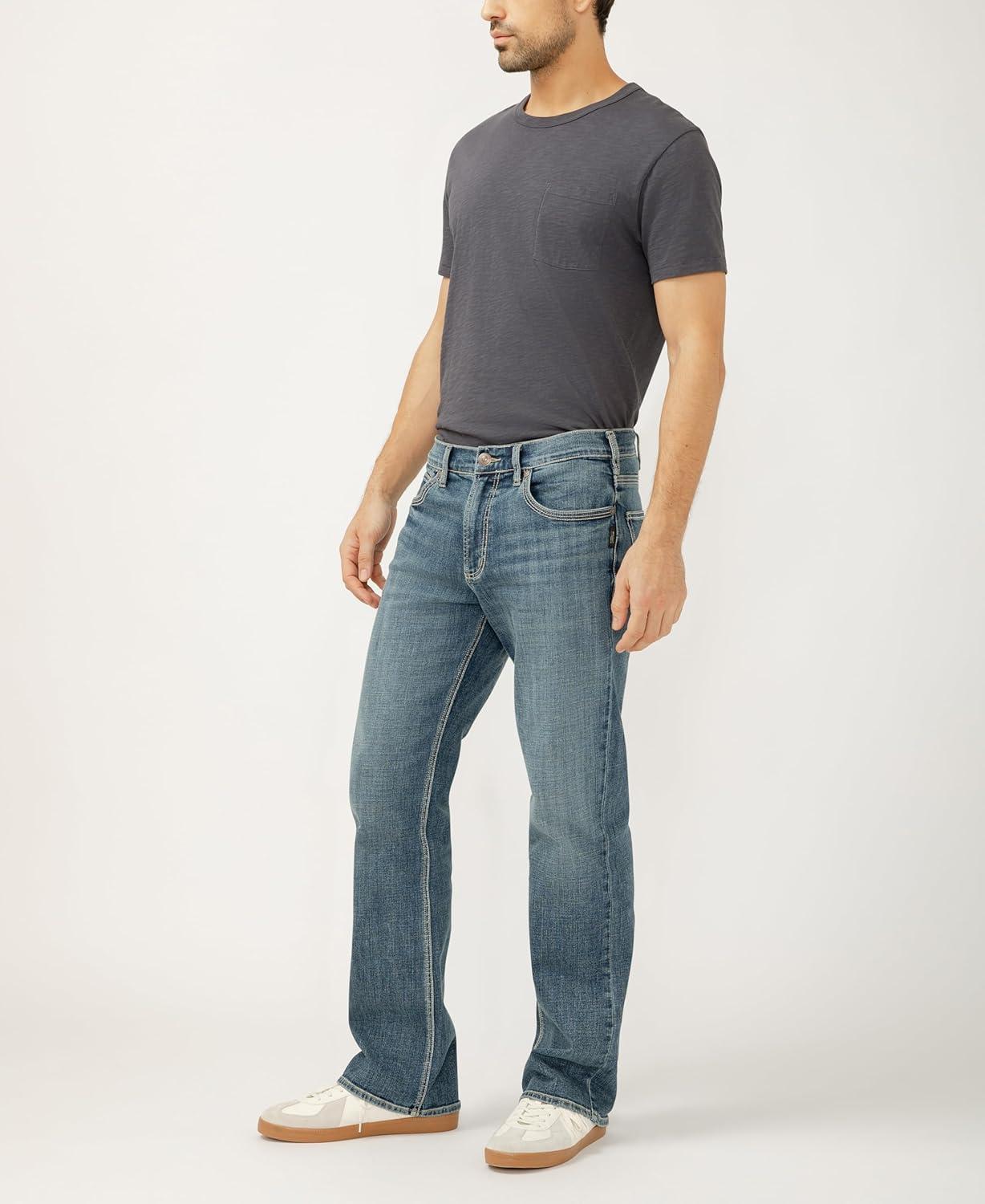 image:imageSilver Jeans Co Mens Zac Relaxed Fit Straight Leg JeansMed Wash Lds227
