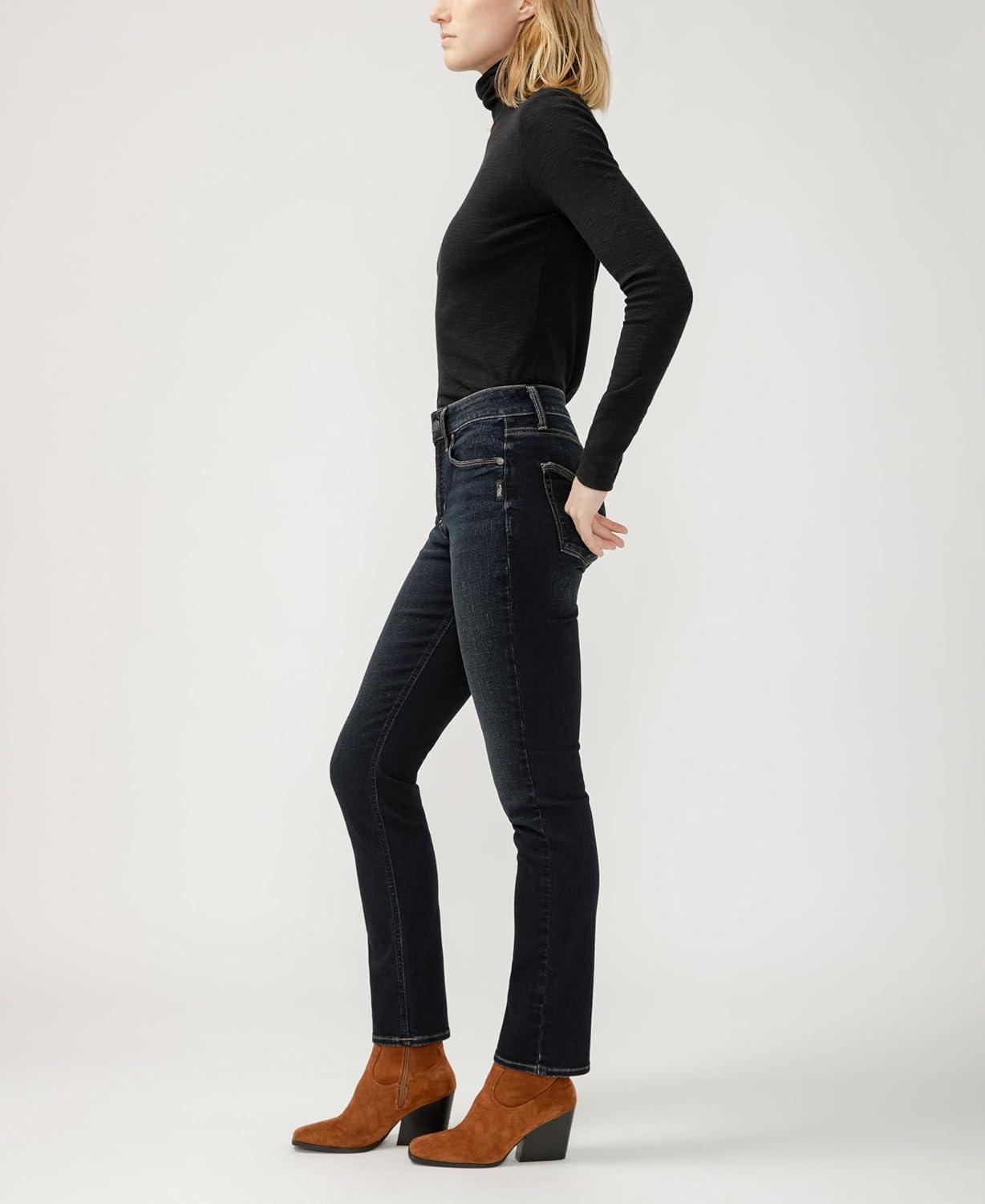 image:imageSilver Jeans Co Womens Avery High Rise Curvy Fit Straight Leg JeansLegacyConcerto