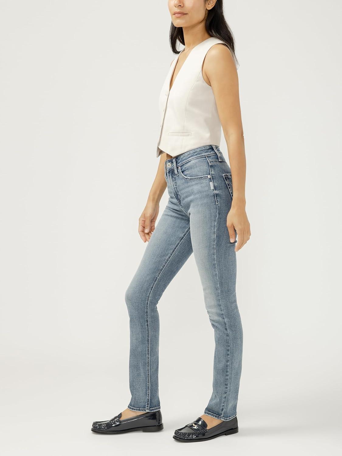 image:imageSilver Jeans Co Womens Avery High Rise Curvy Fit Straight Leg JeansLegacySoho