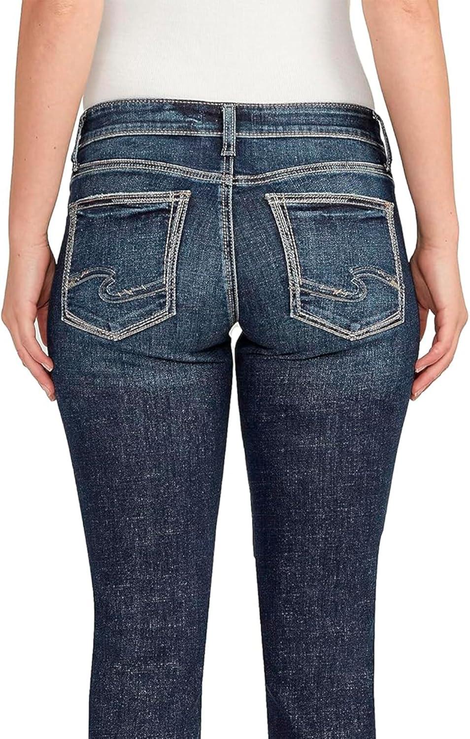 image:imageSilver Jeans Co Womens Britt Low Rise Curvy Fit Straight Leg Jeans LegacyDark Wash Ecf498