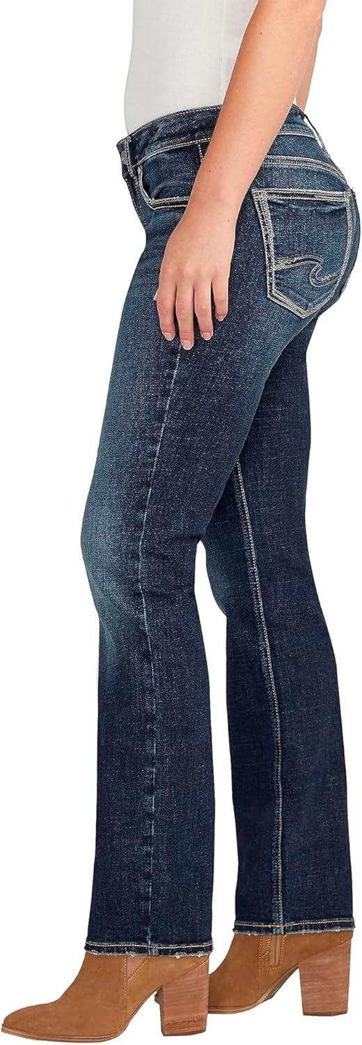 image:imageSilver Jeans Co Womens Britt Low Rise Curvy Fit Straight Leg Jeans LegacyDark Wash Ecf498