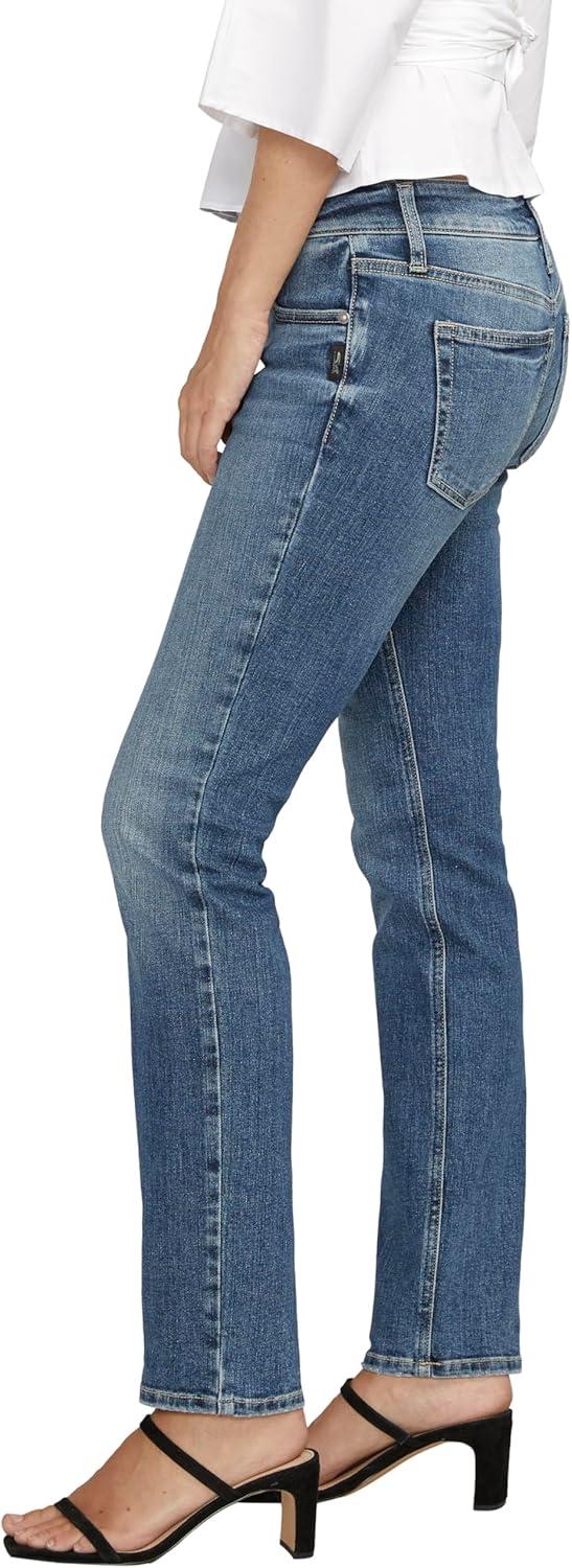 image:imageSilver Jeans Co Womens Britt Low Rise Curvy Fit Straight Leg Jeans LegacyMed Wash Ekc204