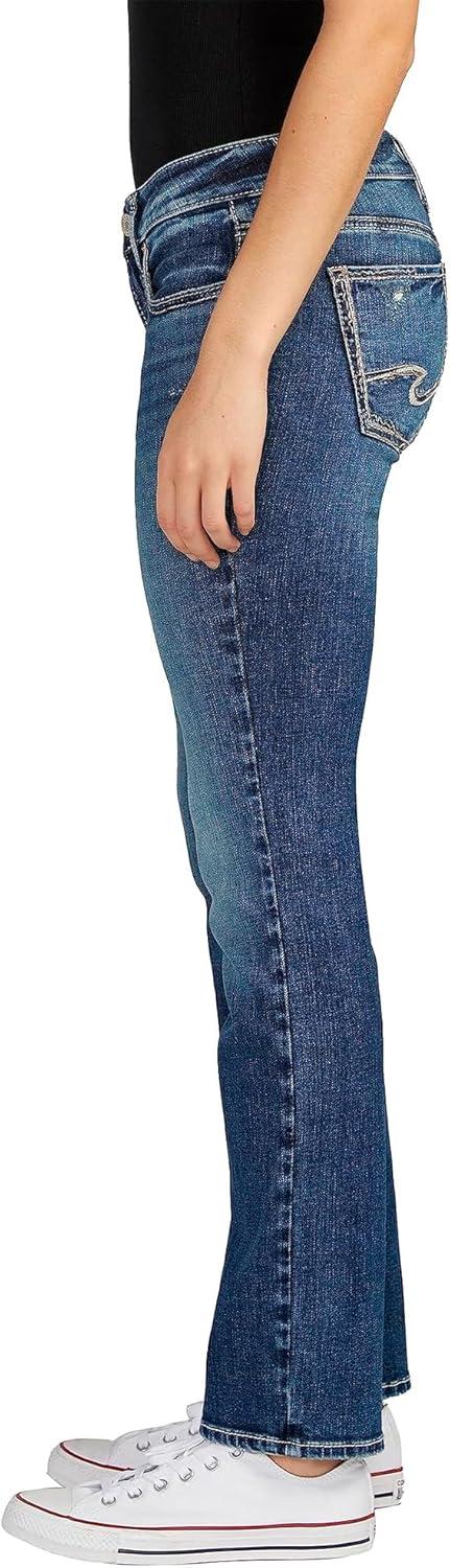 image:imageSilver Jeans Co Womens Britt Low Rise Curvy Fit Straight Leg Jeans LegacyMed Wash Scv305