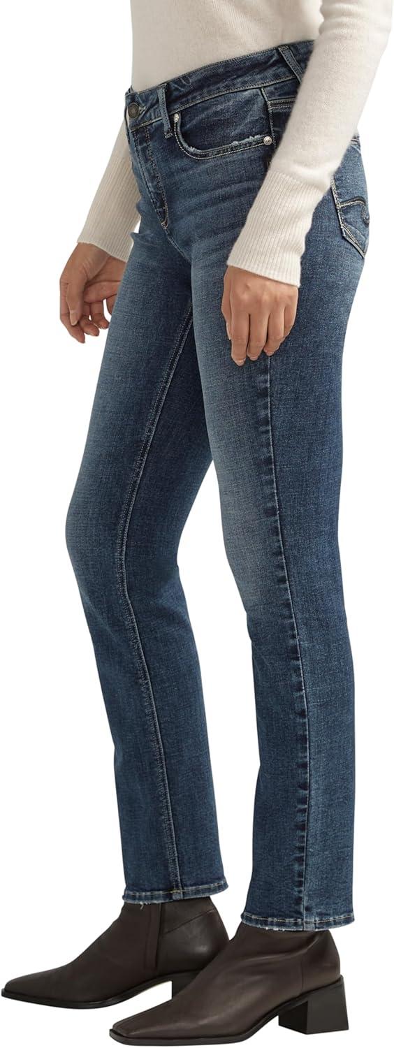image:imageSilver Jeans Co Womens Elyse Mid Rise Straight Leg JeansIndigo