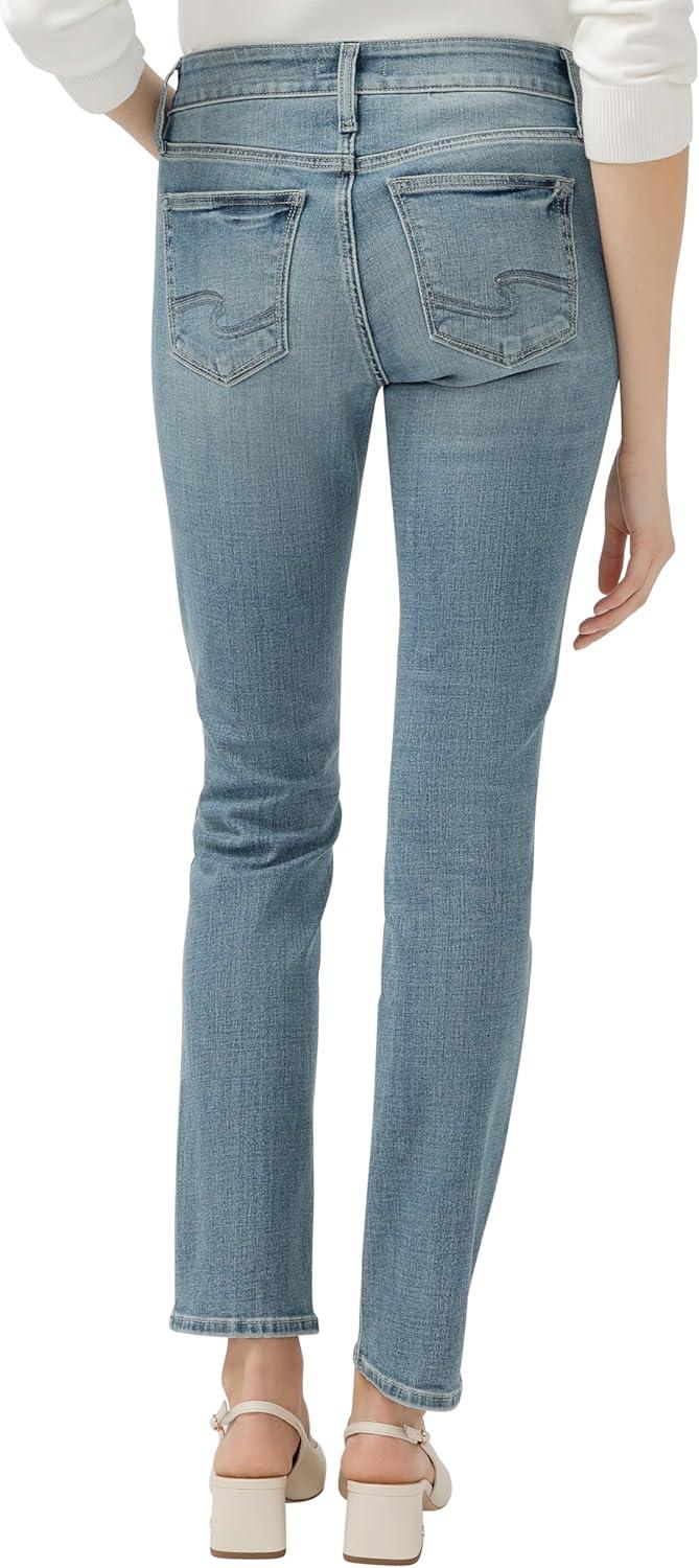 image:imageSilver Jeans Co Womens Elyse Mid Rise Straight Leg JeansMed Wash