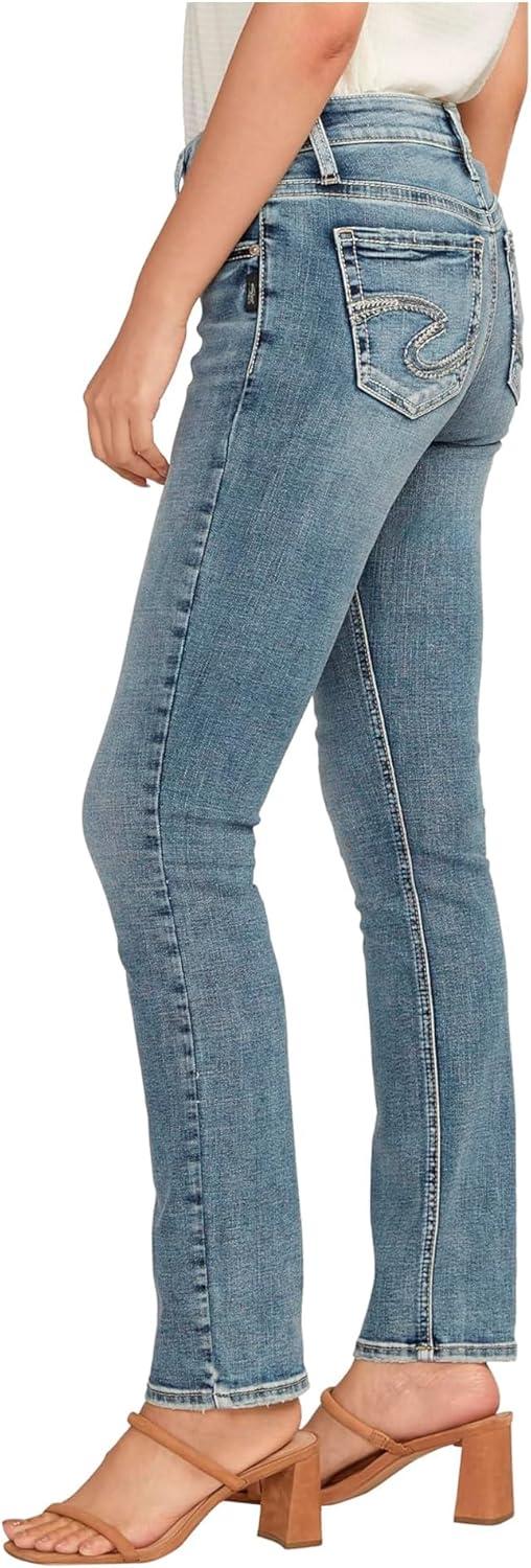 image:imageSilver Jeans Co Womens Elyse Mid Rise Straight Leg JeansMed Wash Ecf201