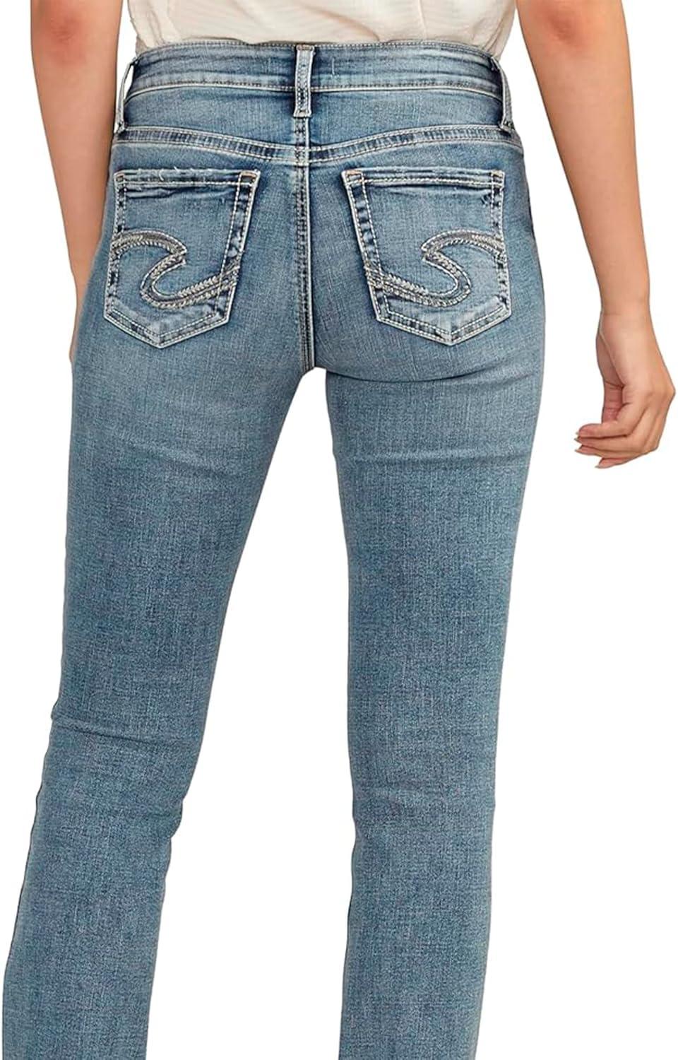 image:imageSilver Jeans Co Womens Elyse Mid Rise Straight Leg JeansMed Wash Ecf201
