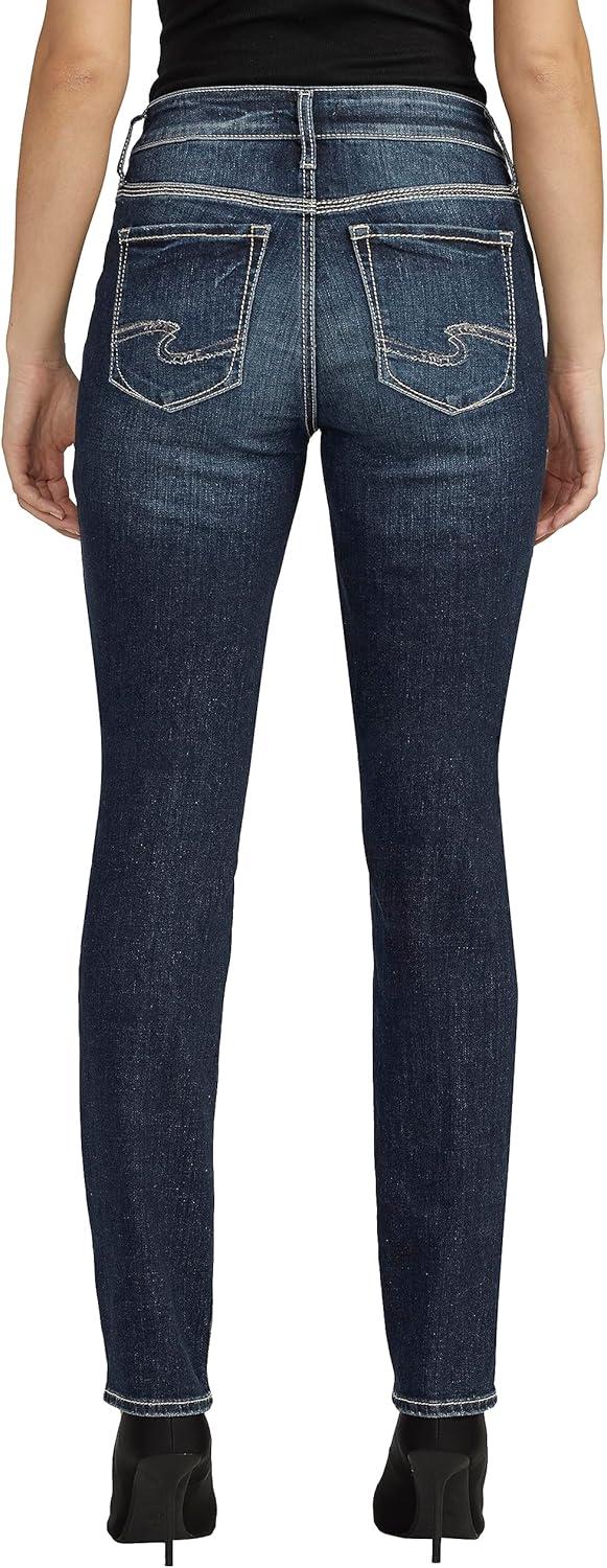 image:imageSilver Jeans Co Womens Elyse Mid Rise Straight Leg JeansMed Wash Ekc370
