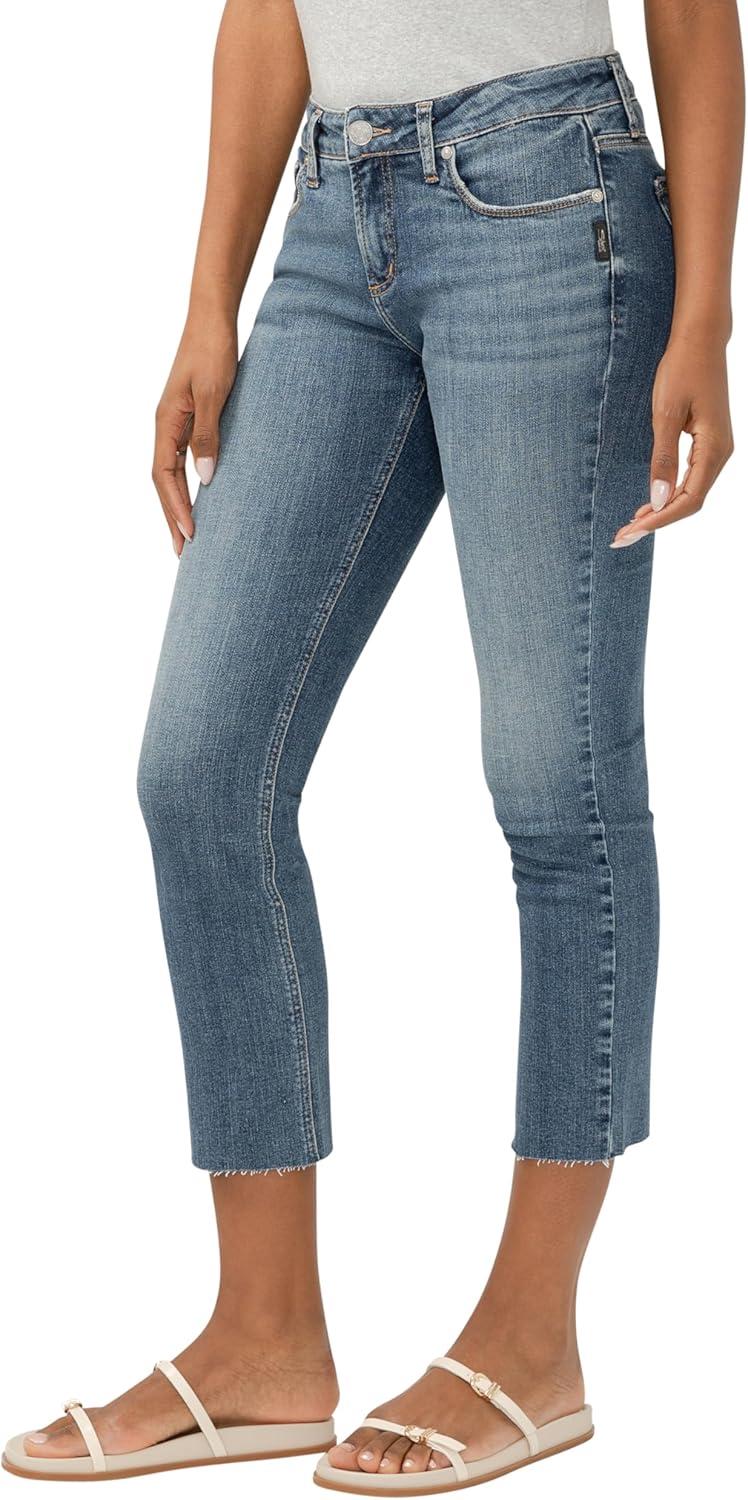 image:imageSilver Jeans Co Womens Elyse Mid Rise Straight Leg JeansSerenade