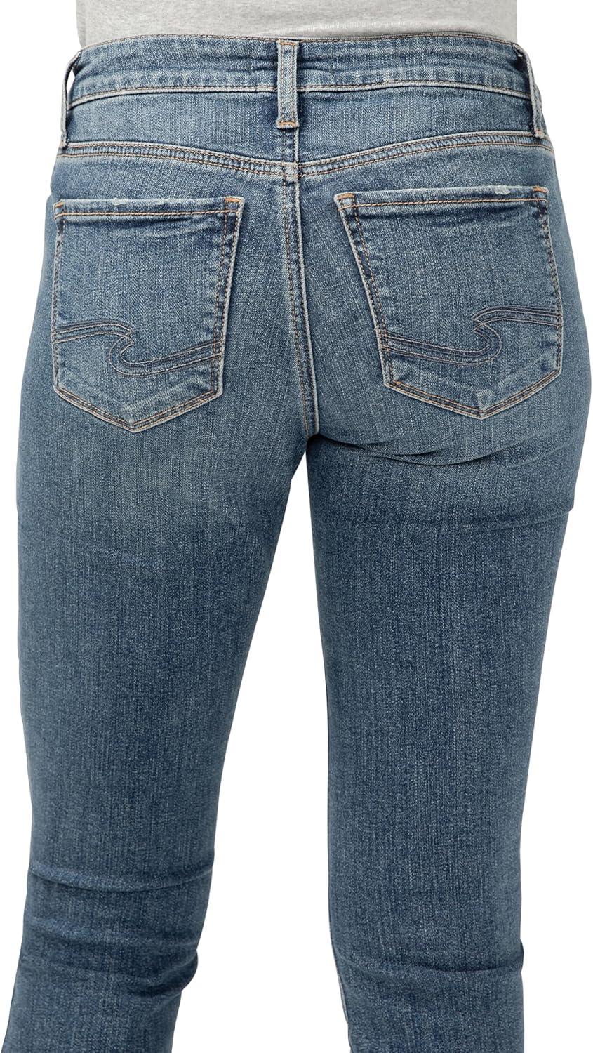 image:imageSilver Jeans Co Womens Elyse Mid Rise Straight Leg JeansSerenade