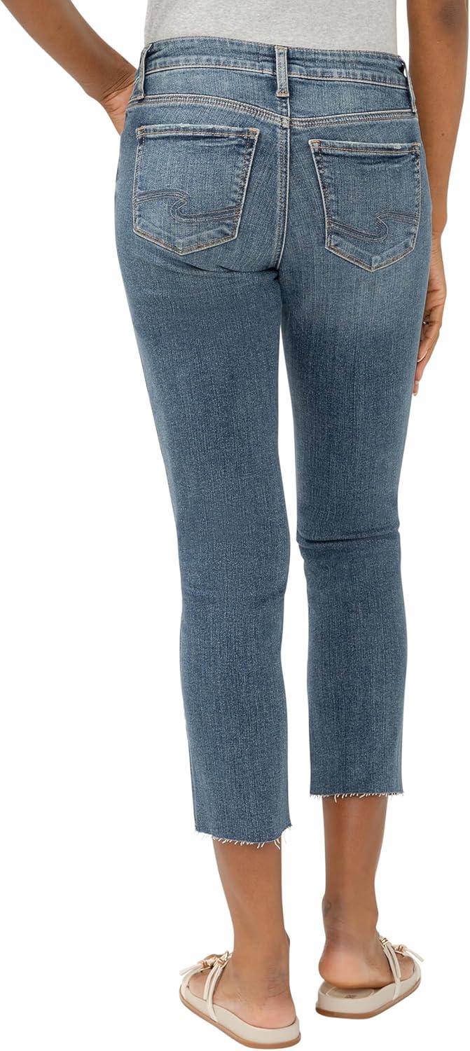 image:imageSilver Jeans Co Womens Elyse Mid Rise Straight Leg JeansSerenade