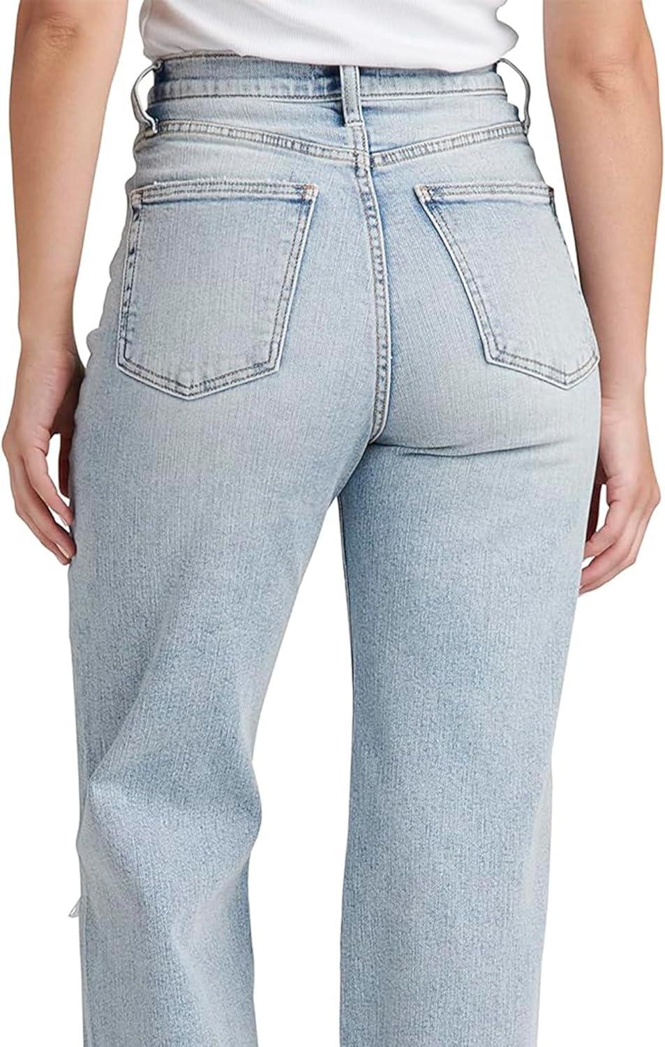 image:imageSilver Jeans Co Womens Highly Desirable High Rise Trouser Leg JeansLight Wash Soc105