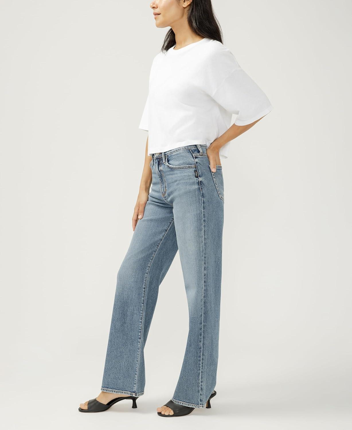 image:imageSilver Jeans Co Womens Highly Desirable High Rise Trouser Leg JeansLondon