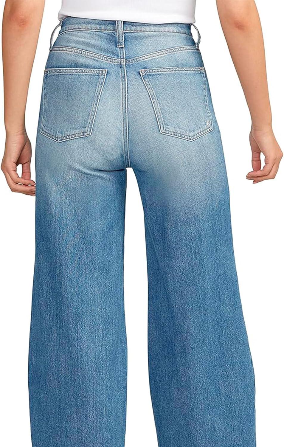 image:imageSilver Jeans Co Womens Highly Desirable High Rise Wide Leg JeansMed Wash Acs264