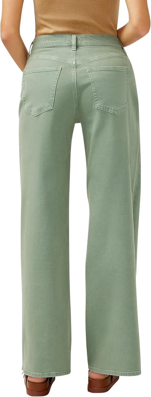 image:imageSilver Jeans Co Womens Highly Desirable High Rise Wide Leg JeansSage Green