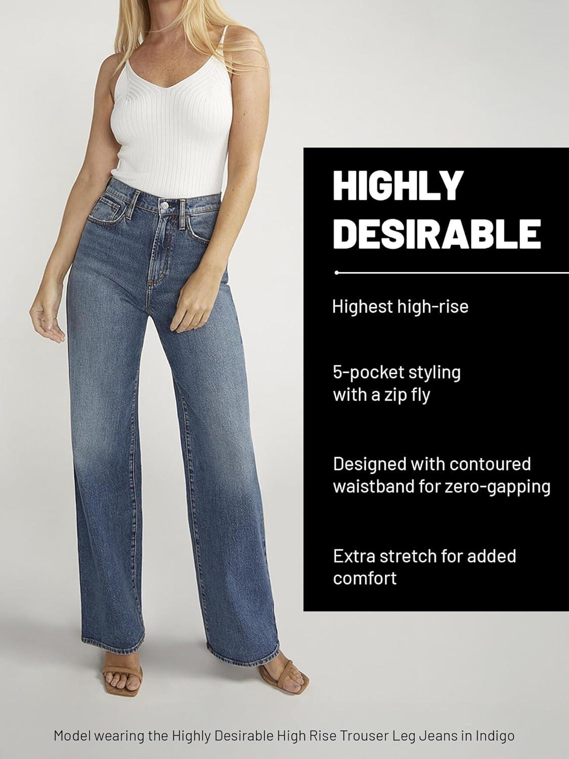 image:imageSilver Jeans Co Womens Highly Desirable High Rise Wide Leg JeansSand