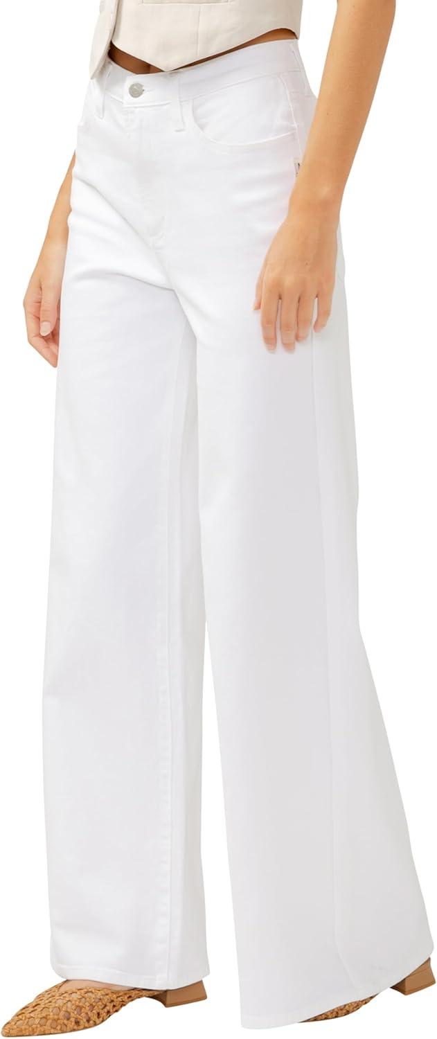 image:imageSilver Jeans Co Womens Highly Desirable High Rise Wide Leg JeansWhite