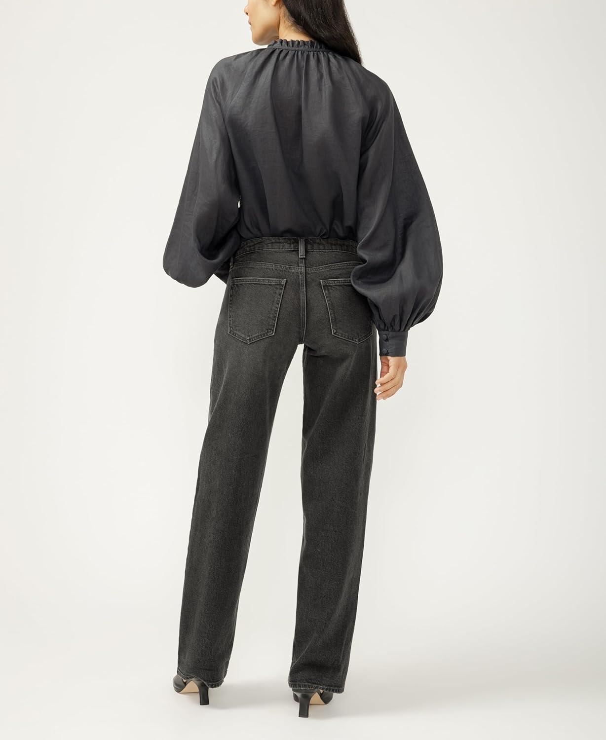 image:imageSilver Jeans Co Womens Loose amp Low Rise Straight Leg JeansBlack