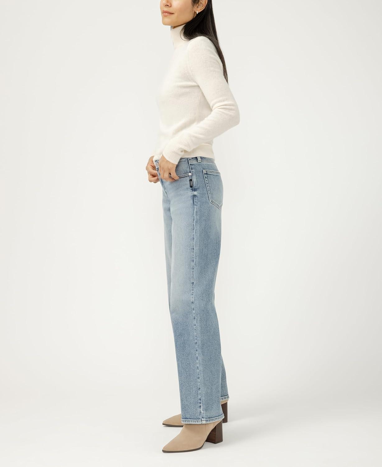 image:imageSilver Jeans Co Womens Loose amp Low Rise Straight Leg JeansGrove