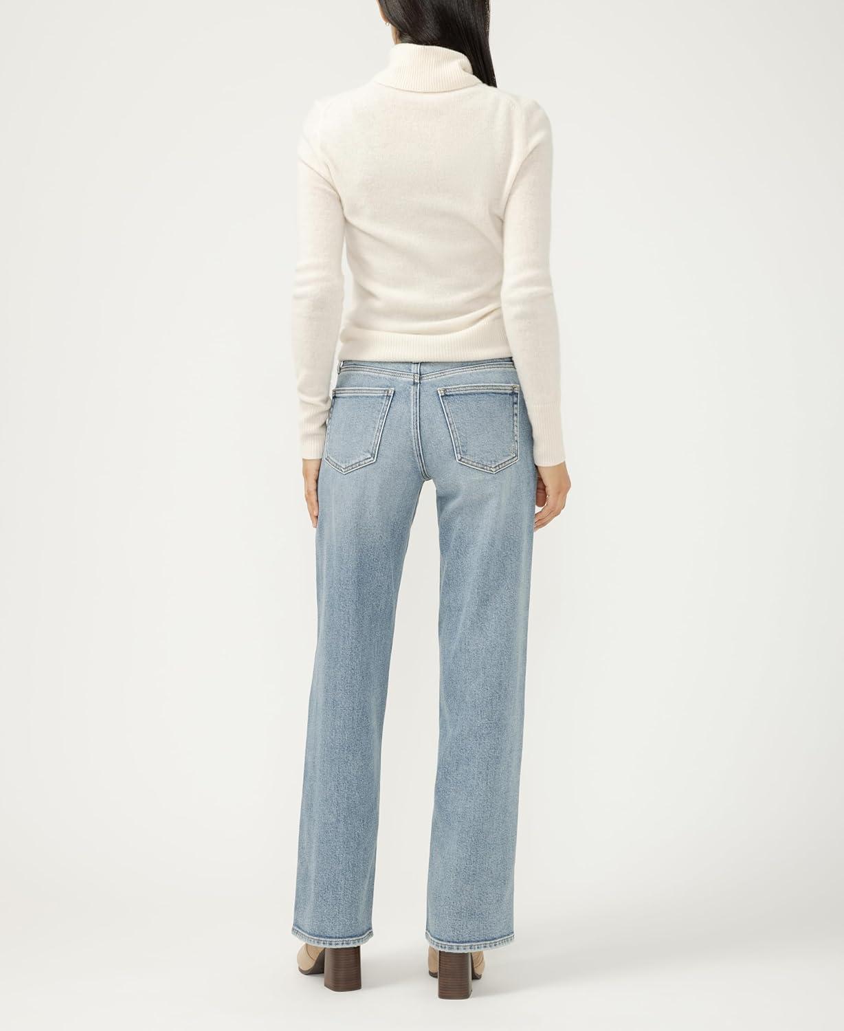 image:imageSilver Jeans Co Womens Loose amp Low Rise Straight Leg JeansGrove