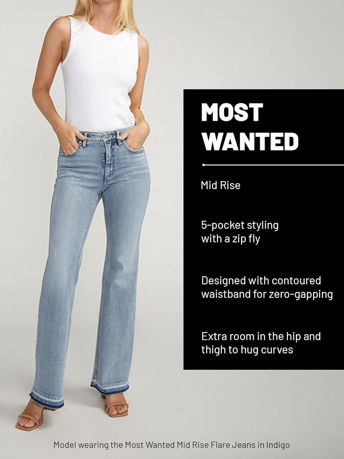 image:imageSilver Jeans Co Womens Most Wanted Mid Rise Flare Leg JeansBristol
